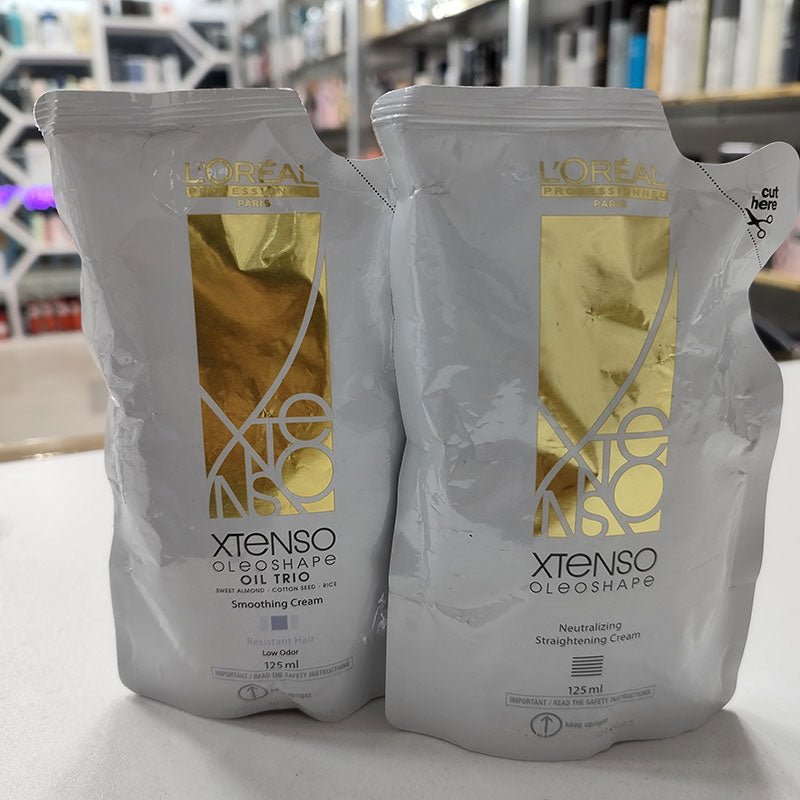 L'Oréal Professionnel Xtenso OleoShape Oil Trio Extra Resistant Hair Straightening Cream + Neutralizing Cream (125ml + 125ml)