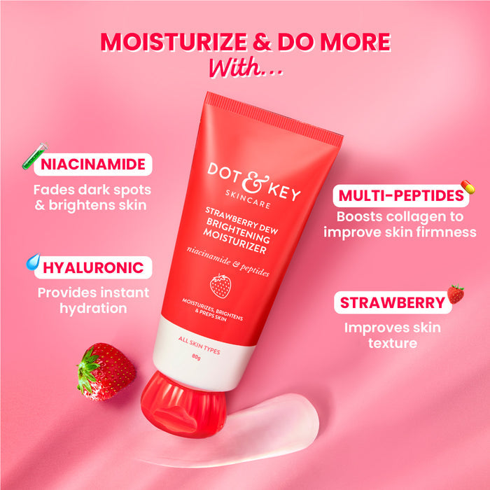 Dot & Key Strawberry Dew Brightening Moisturizer (Niacinamide + Peptides) | 80g