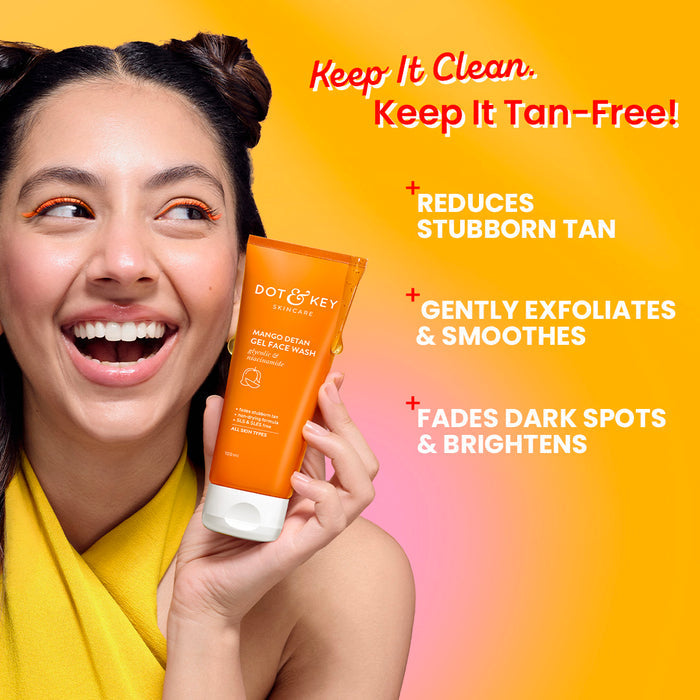 Dot & Key Mango Detan Gel Face Wash with Glycolic Acid & Niacinamide