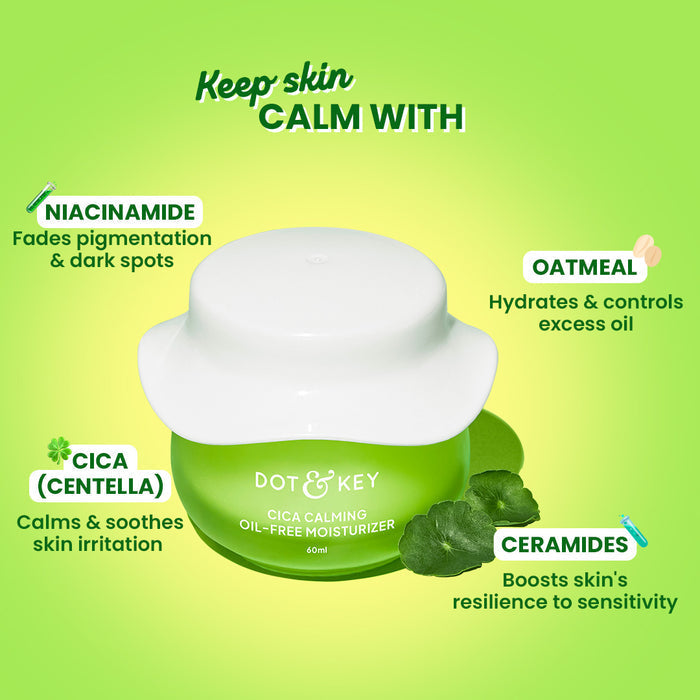 Dot & Key Cica + Niacinamide Oil-Free Gel Moisturizer for Oily & Acne-Prone Skin | 60ml