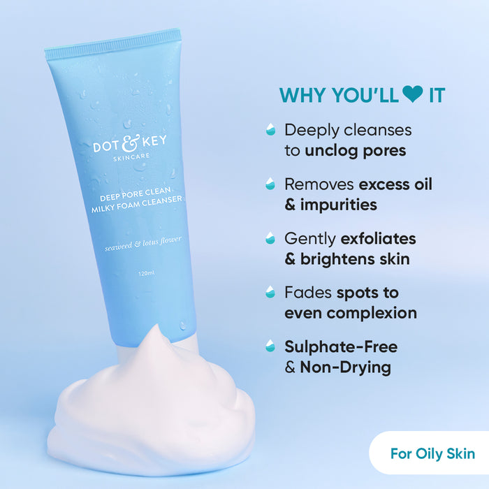 Dot & Key Deep Pore Clean Facial Foam Cleanser | 120ml