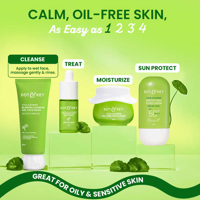 Dot & Key Cica Calming Blemish Clearing Gel Face Wash | Salicylic Acid + Green Tea