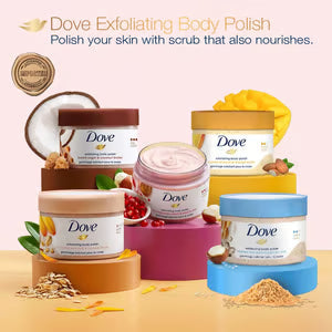 Dove Exfoliating Body Polish Crushed Almond & Mango Butter – 298g