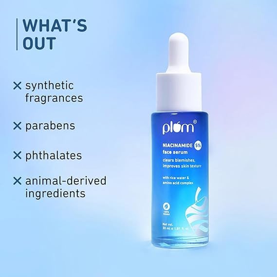 Plum 5% Niacinamide Face Serum With Rice Water & Amino Acid Complex 30ml